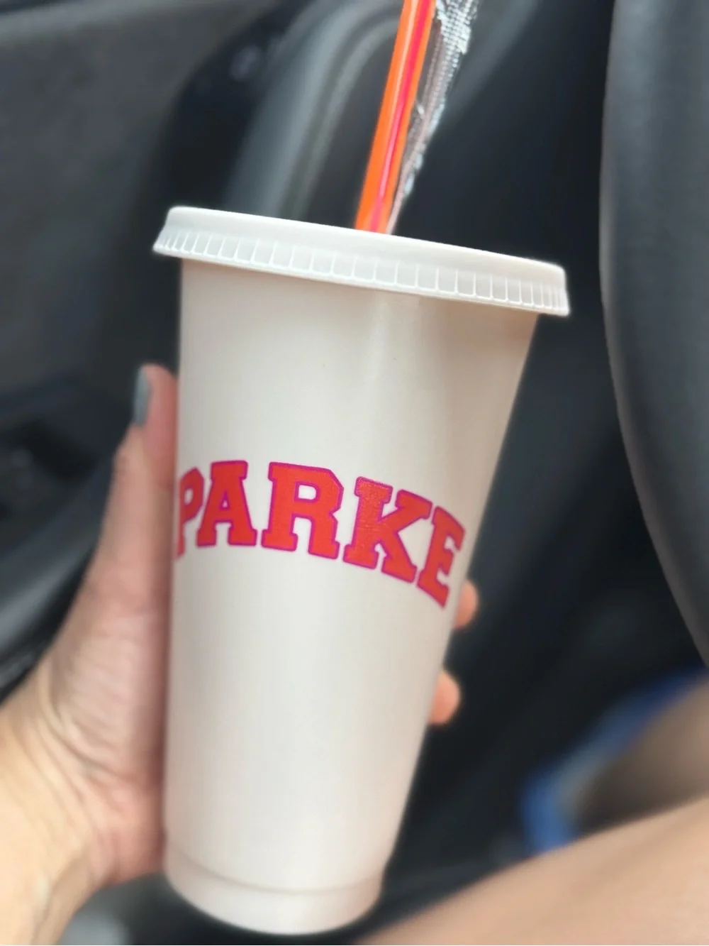 PARKER x Dukin Pink Lettered Cream Tumbler with Lid